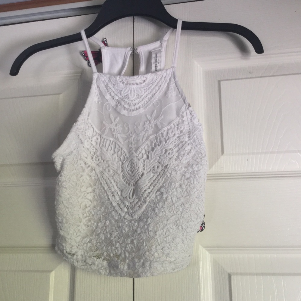 White laced halter top